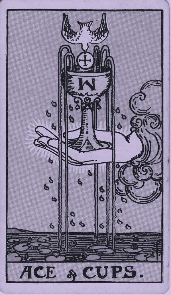 Ace of Cups tarot card — Rider–Waite–Smith, Mist edition