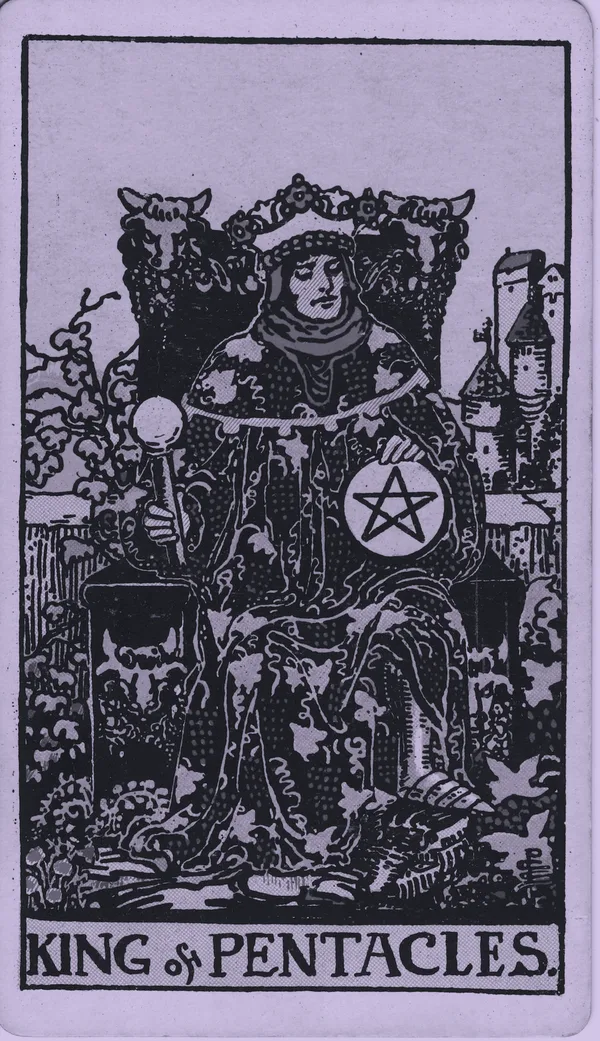 King of Pentacles tarot card — Rider–Waite–Smith, Mist edition