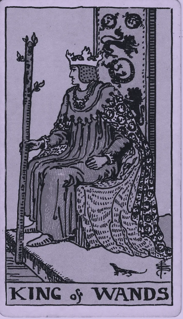 King of Wands tarot card — Rider–Waite–Smith, Mist edition