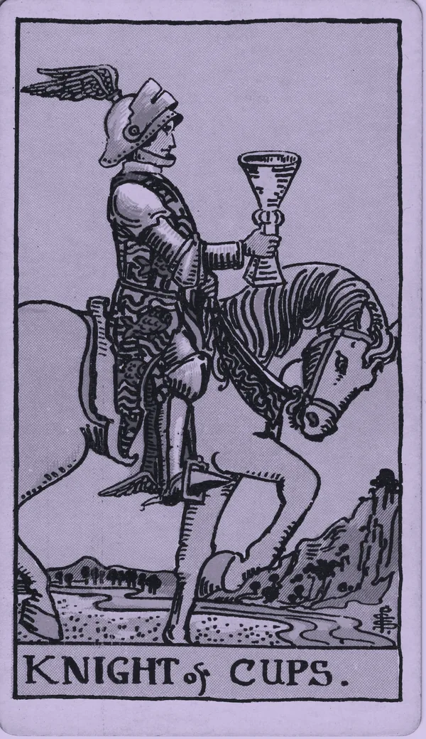 Knight of Cups tarot card — Rider–Waite–Smith, Mist edition