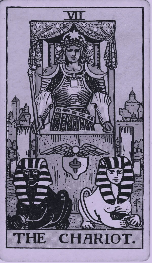 The Chariot tarot card — Rider–Waite–Smith, Mist edition