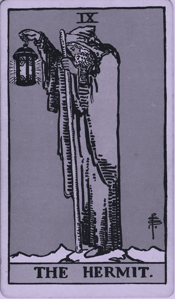 The Hermit tarot card — Rider–Waite–Smith, Mist edition