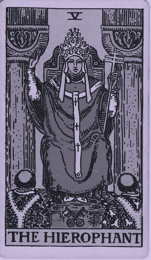 The Hierophant tarot card — Rider–Waite–Smith, Mist edition