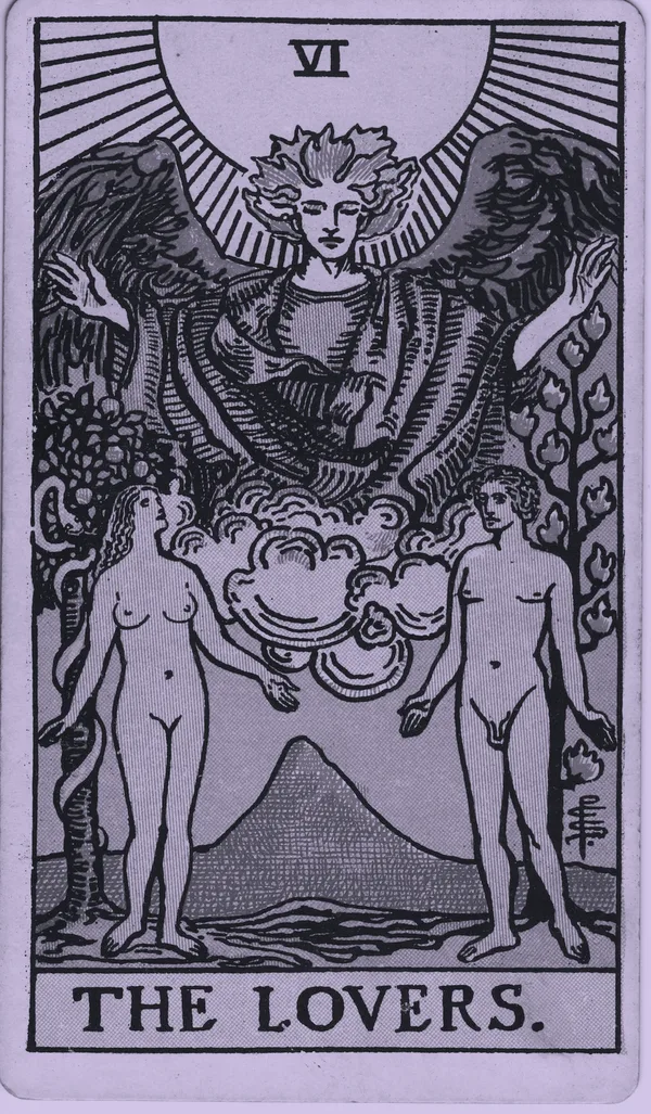 The Lovers tarot card — Rider–Waite–Smith, Mist edition